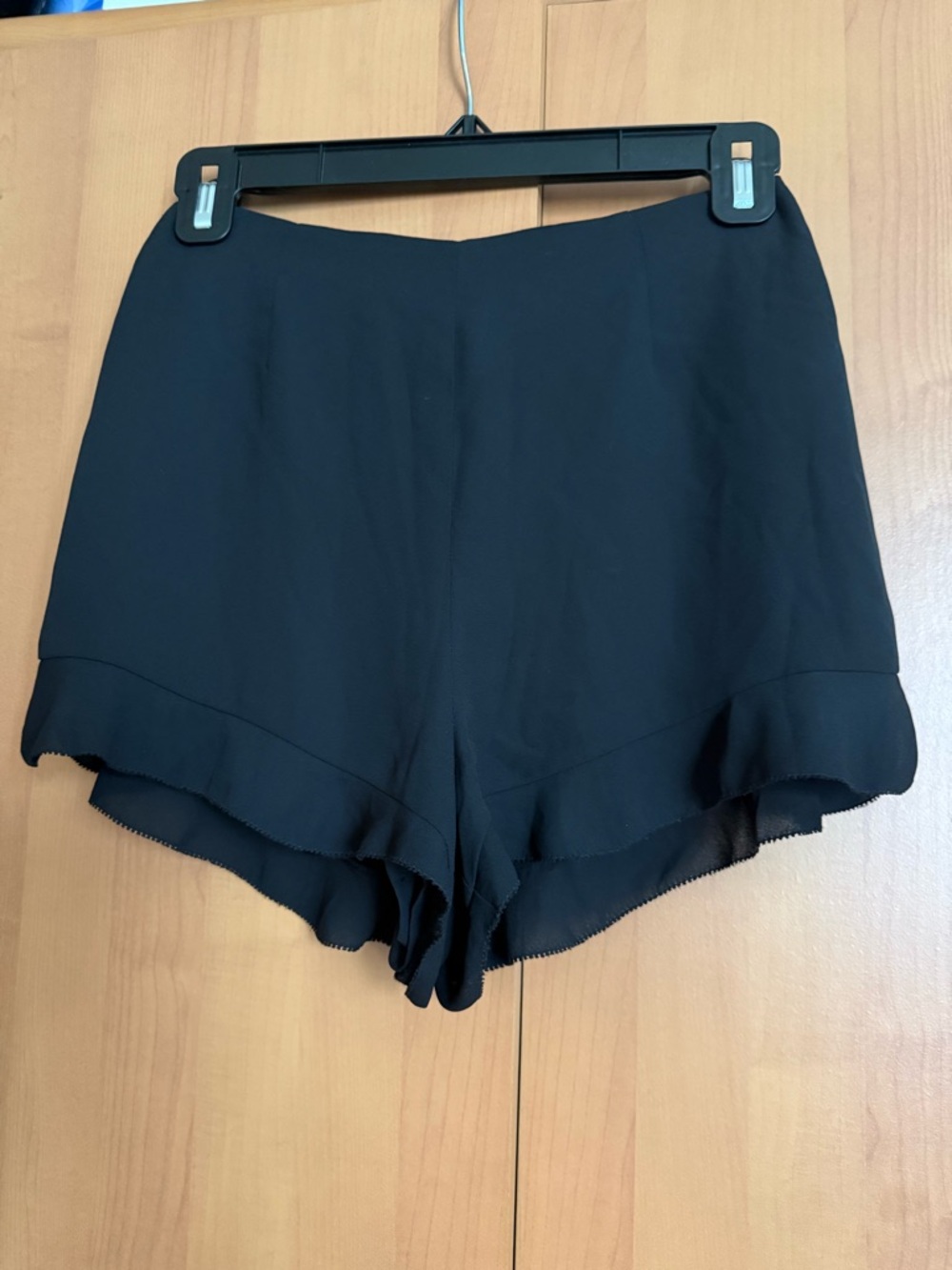 Sunday Best Black Ruffle-Hem Skort Shorts